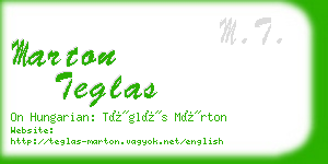 marton teglas business card